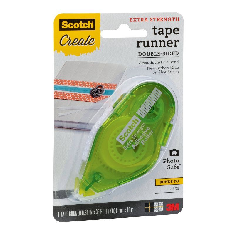 slide 3 of 5, Scotch Create Extra Strength Tape Runner Double-Sided: Glue Tape Roller for Scrapbooking & Office, 33 ft, Clear, 33 ft