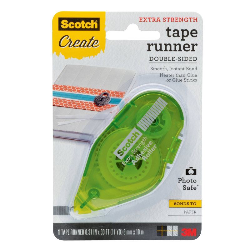 slide 1 of 5, Scotch Create Extra Strength Tape Runner Double-Sided: Glue Tape Roller for Scrapbooking & Office, 33 ft, Clear, 33 ft