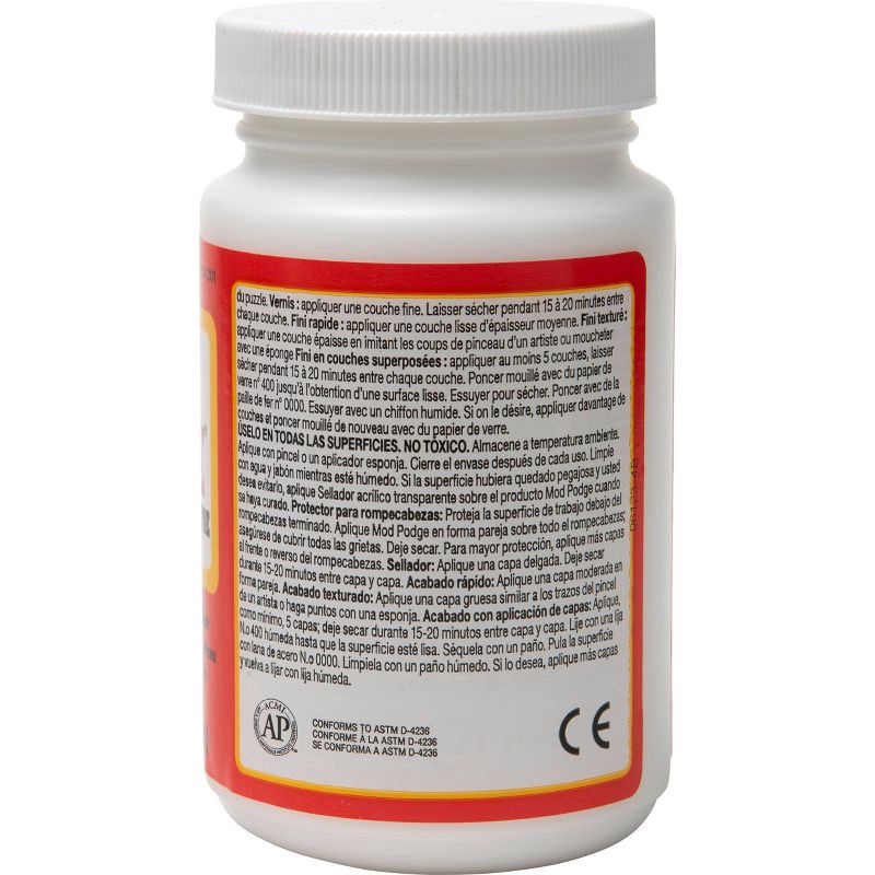 slide 5 of 6, Mod Podge 8oz Craft Glue - Gloss: Non-Toxic Clear Sealer for Puzzles & Art, Dries Clear, Glossy Finish, 8 oz