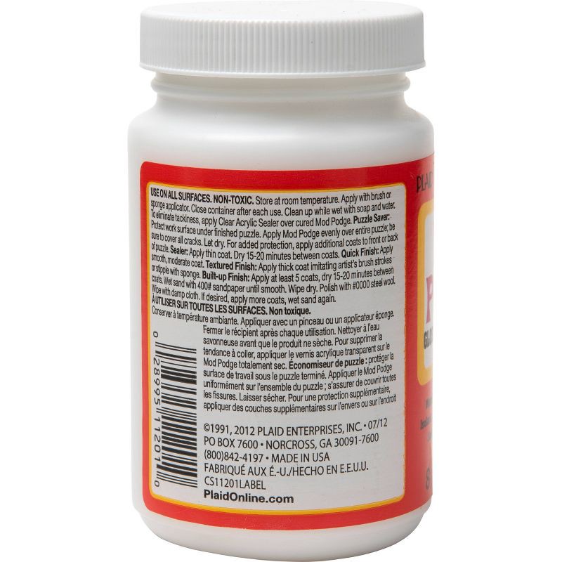 slide 6 of 6, Mod Podge 8oz Craft Glue - Gloss: Non-Toxic Clear Sealer for Puzzles & Art, Dries Clear, Glossy Finish, 8 oz