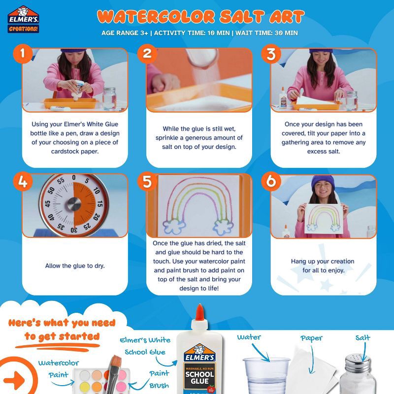 slide 6 of 8, Elmer's 7.625oz Washable School Glue - White: Non-Toxic Liquid Glue for Paper, Clear Elmer's Glue Bottle, 7.625 oz