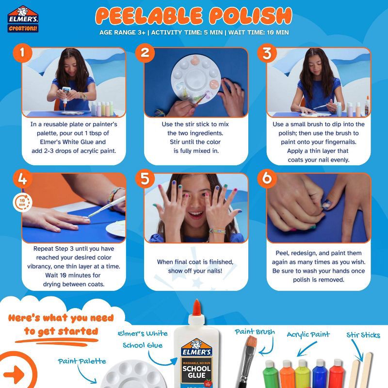 slide 7 of 8, Elmer's 7.625oz Washable School Glue - White: Non-Toxic Liquid Glue for Paper, Clear Elmer's Glue Bottle, 7.625 oz