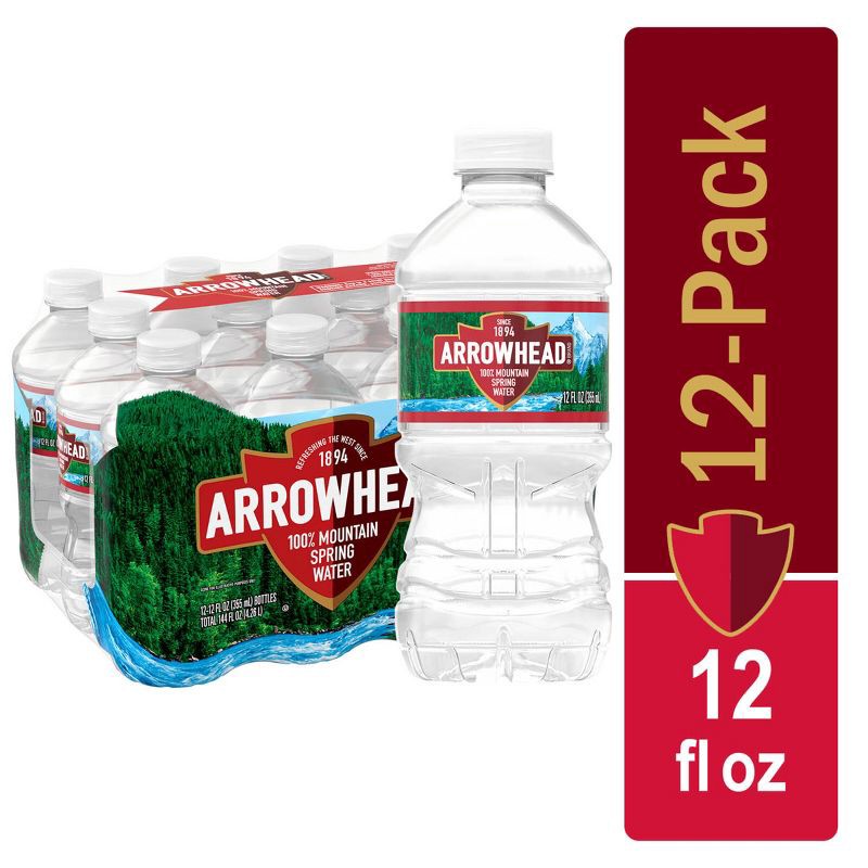 slide 1 of 12, Arrowhead Brand 100% Mountain Spring Water - 12pk/12 fl oz Bottles, 12 ct; 12 fl oz