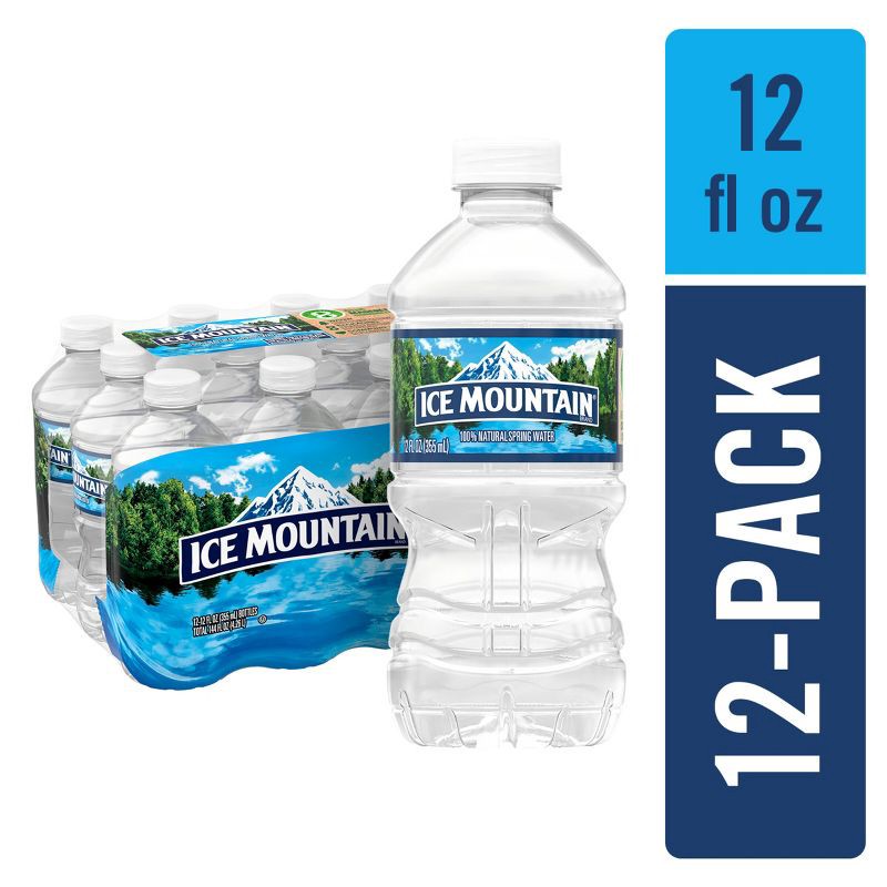 slide 1 of 10, Ice Mountain Spring Water - 12 Pack/12 Fl Oz, Plastic Bottles, 12 ct; 12 fl oz