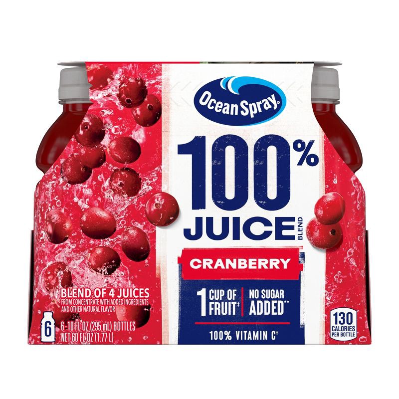 slide 2 of 10, Ocean Spray Cranberry 100% Mixed Juice - 6pk/10 fl oz Bottles, 6 ct; 10 fl oz