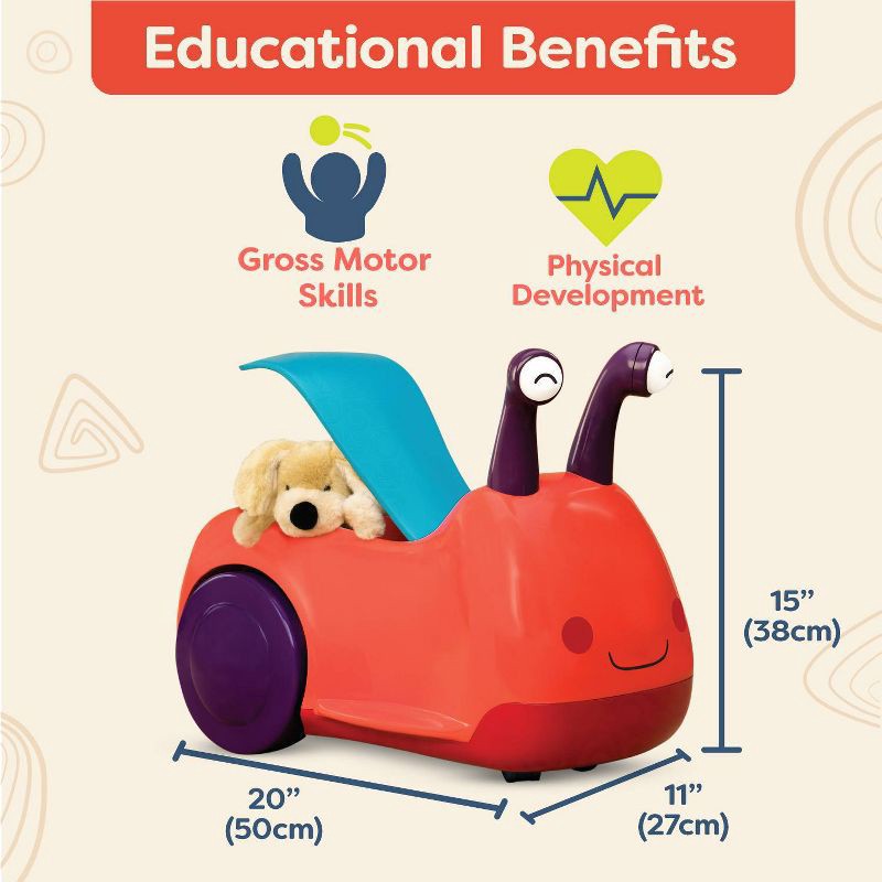 slide 5 of 5, B. toys Snail Ride-On Buggly-Wuggly - Lights & Sounds, 1 ct