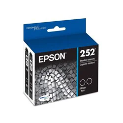 Epson 252 2pk Ink Cartridges - Black (T252120-D2): Standard Yield Printer Ink