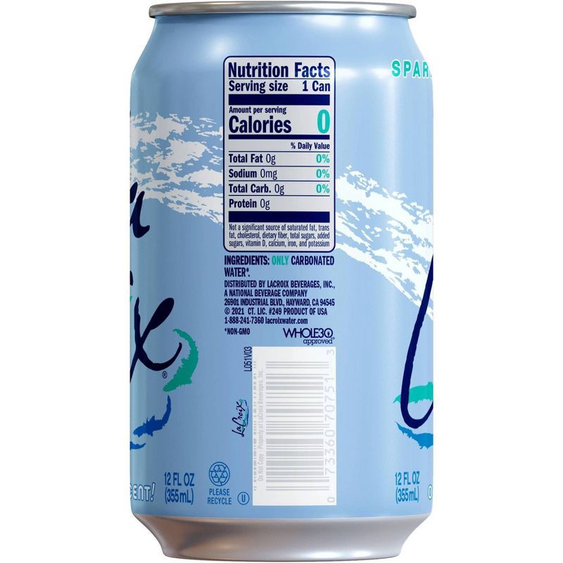 slide 6 of 8, LaCroix Sparkling Water Pure - 8pk/12 fl oz Cans, 8 ct; 12 fl oz