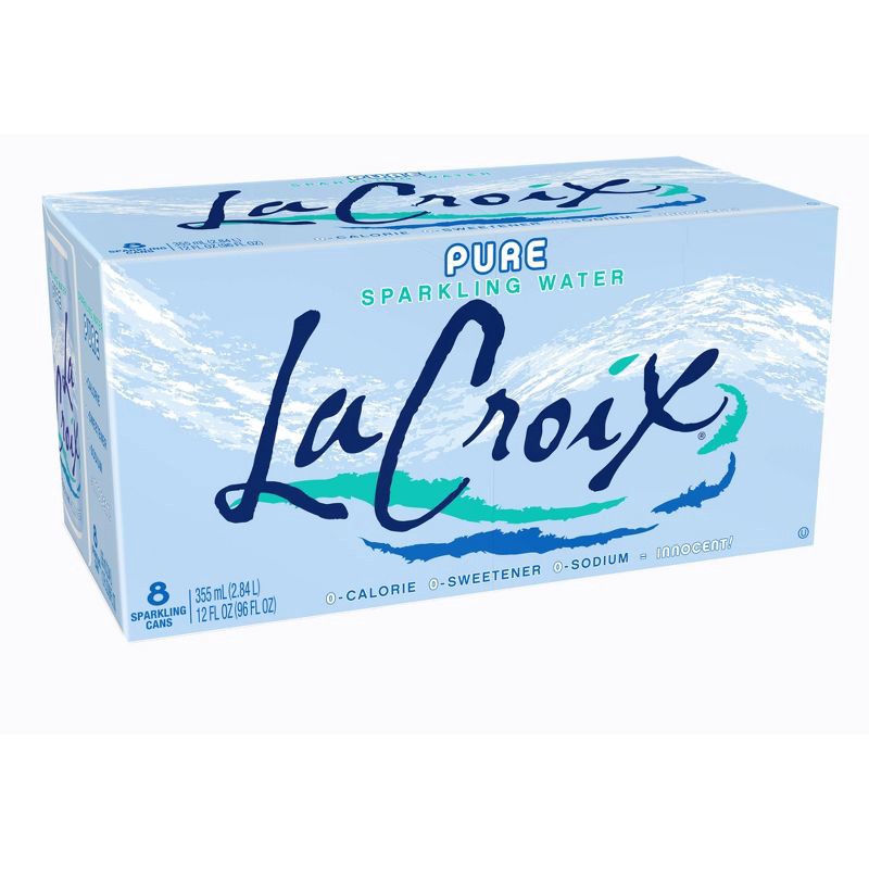 slide 1 of 8, LaCroix Sparkling Water Pure - 8pk/12 fl oz Cans, 8 ct; 12 fl oz