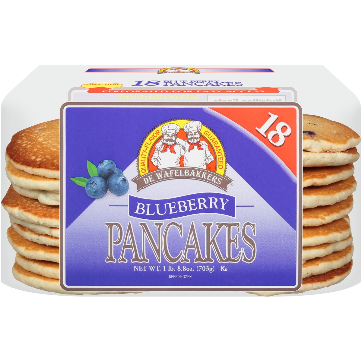 slide 6 of 9, De Wafelbakkers Blueberry Pancakes, 1.5 lb