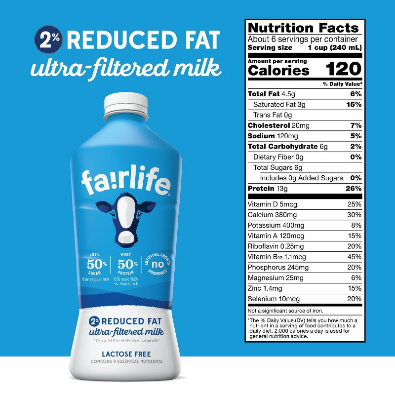 slide 9 of 10, Fairlife Lactose-Free 2% Milk - 52 fl oz, 52 fl oz