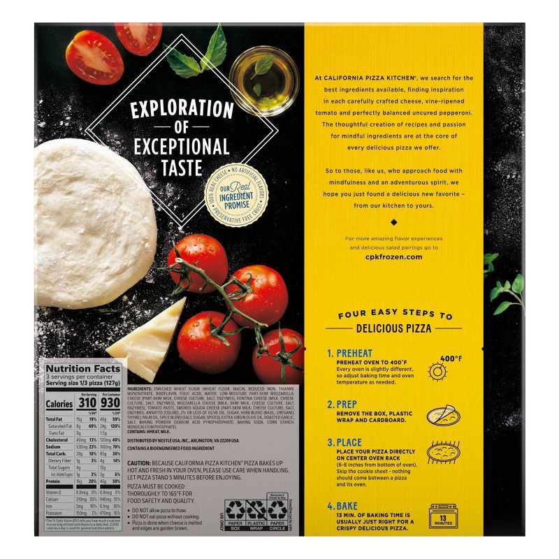 slide 6 of 9, California Pizza Kitchen Thin Crust Frozen Four Cheese Pizza - 13.5oz, 13.5 oz