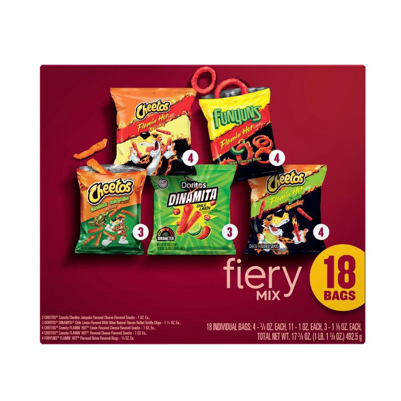 slide 2 of 9, Frito-Lay Snacks Fiery Mix Variety Pack - 18ct, 18 ct