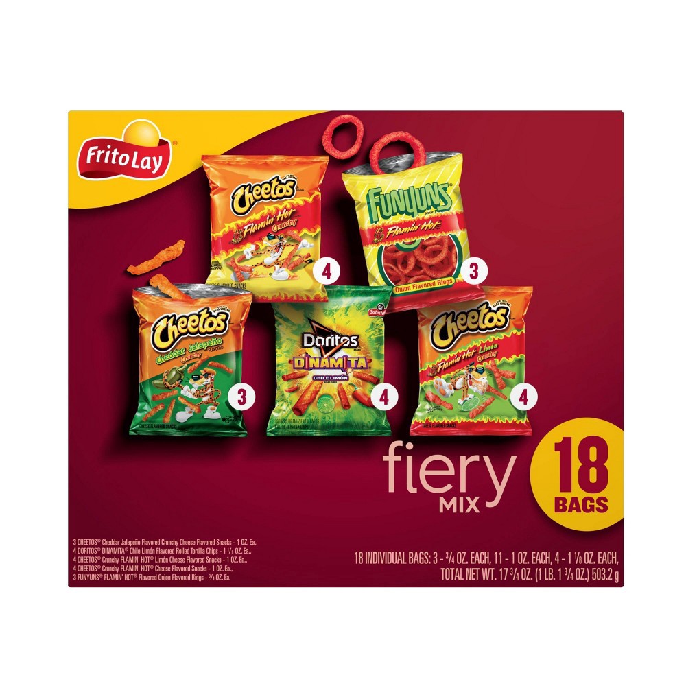 slide 2 of 8, Frito-Lay Variety Pack Fiery Mix - 18ct, 18 ct