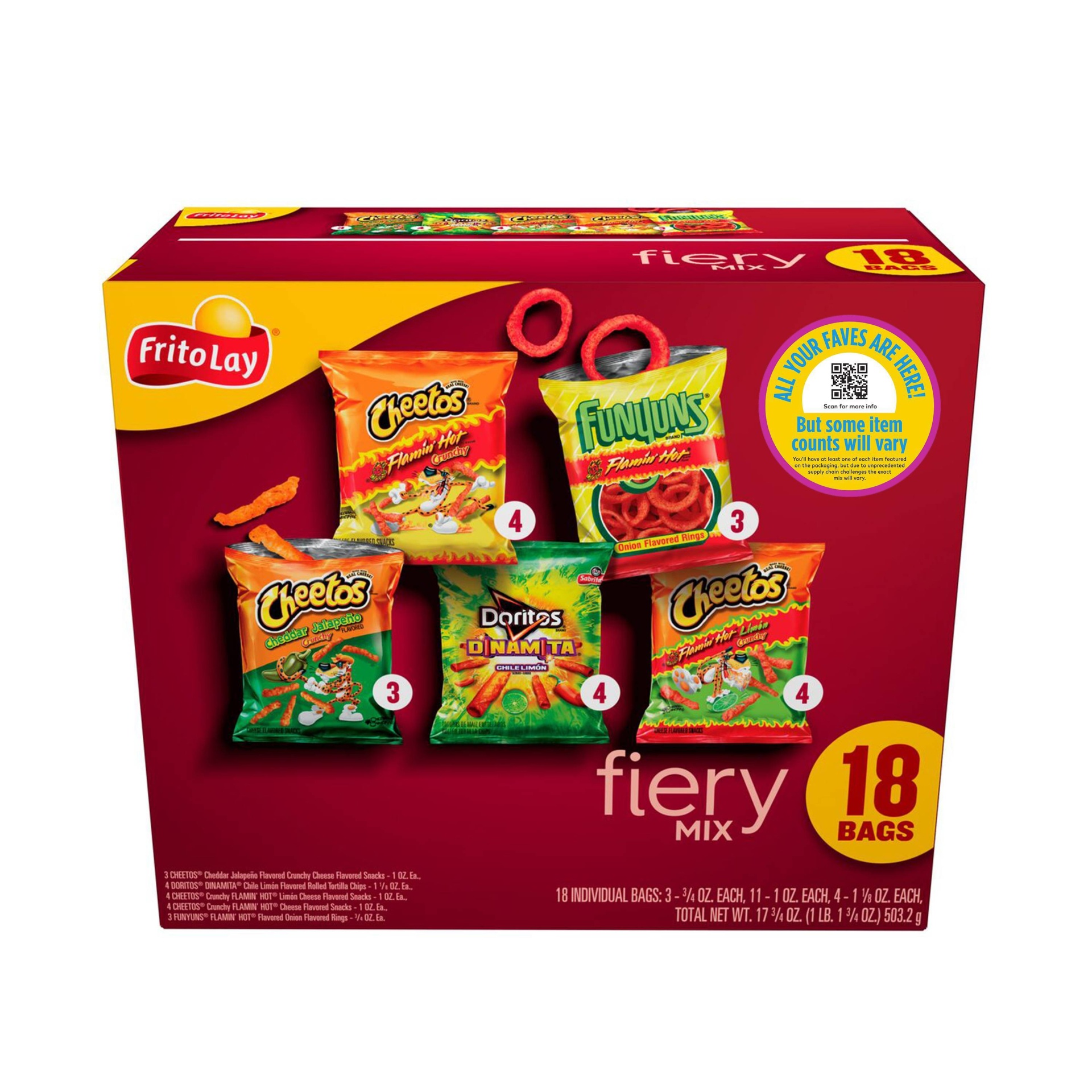 slide 1 of 8, Frito-Lay Variety Pack Fiery Mix - 18ct, 18 ct
