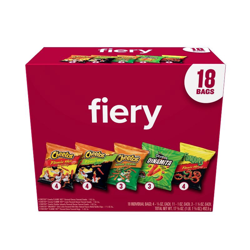 slide 1 of 9, Frito-Lay Variety Pack Fiery Mix - 18ct, 18 ct