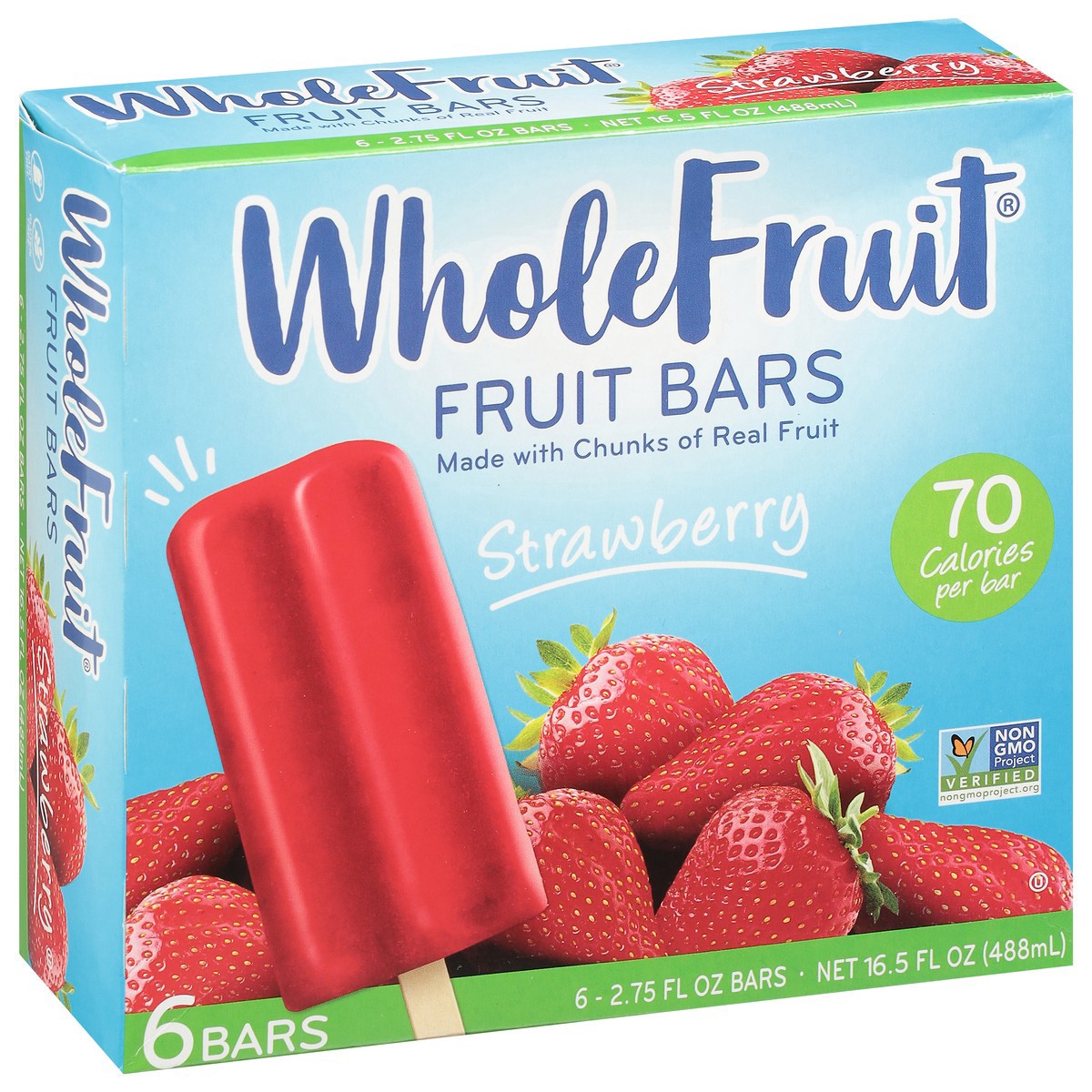 slide 3 of 12, Whole Fruit Strawberry Fruit Bars 6 - 2.75 fl oz, 6 ct; 16.5 oz