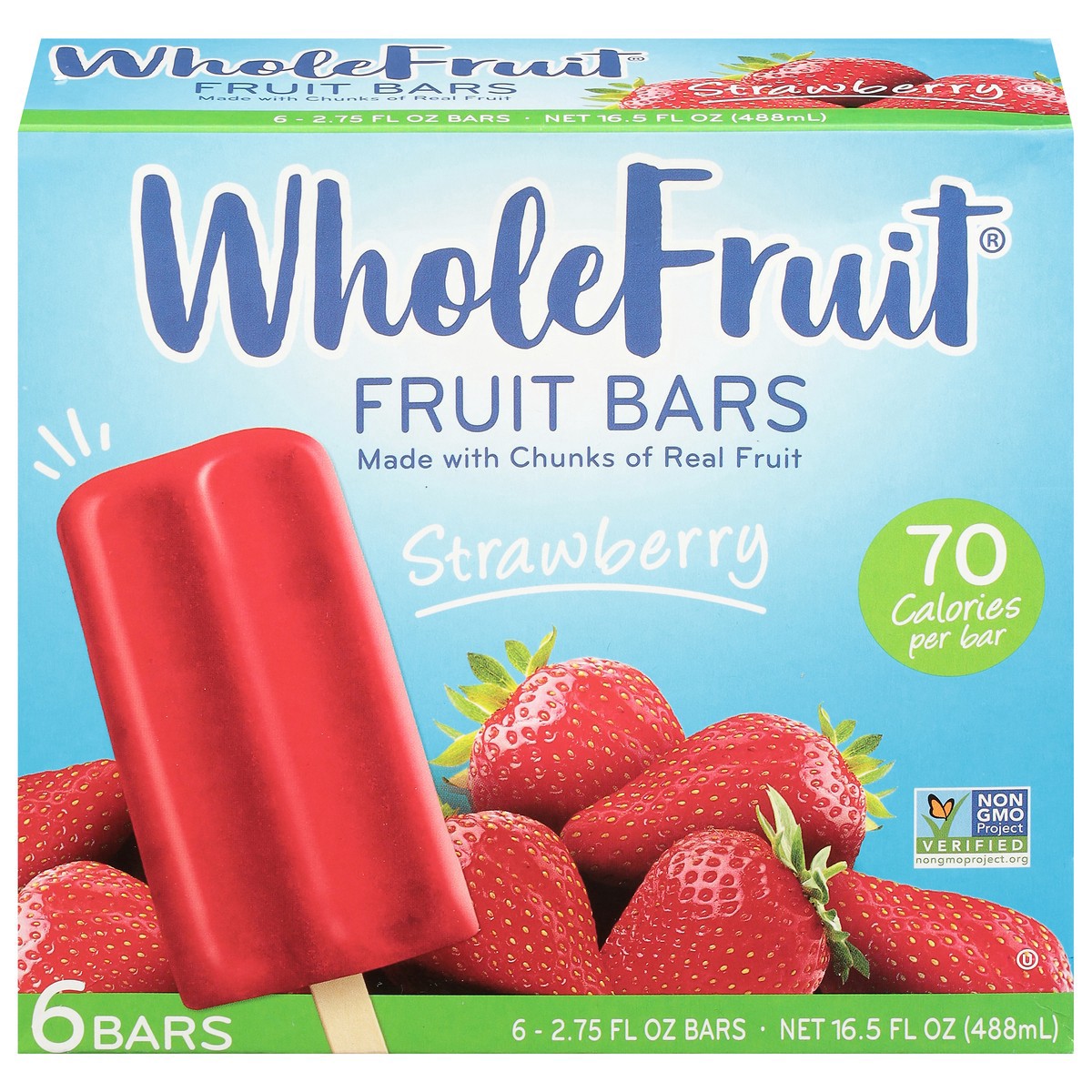 slide 10 of 12, Whole Fruit Strawberry Fruit Bars 6 - 2.75 fl oz, 6 ct; 16.5 oz