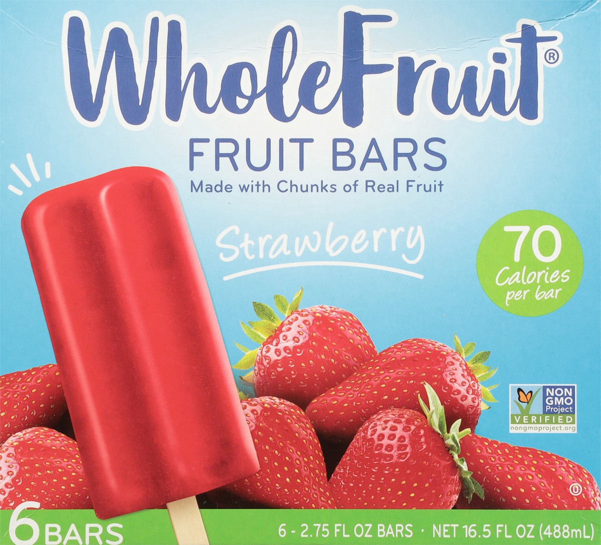 slide 8 of 12, Whole Fruit Strawberry Fruit Bars 6 - 2.75 fl oz, 6 ct; 16.5 oz