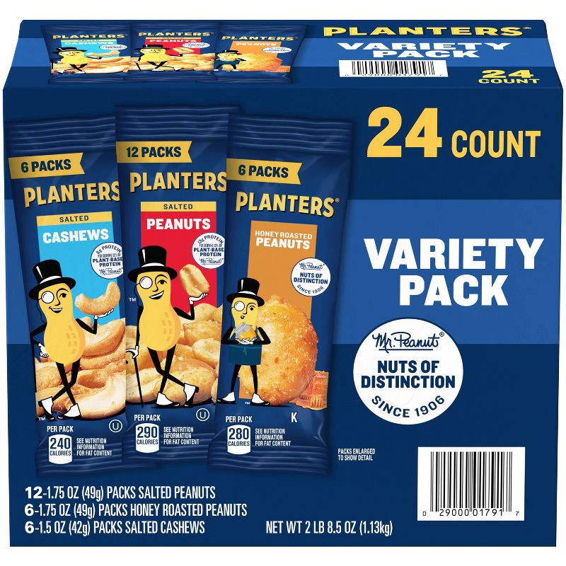 slide 2 of 9, Planters Cashew Variety Pack - 24ct/40.5oz, 24 ct, 40.5 oz