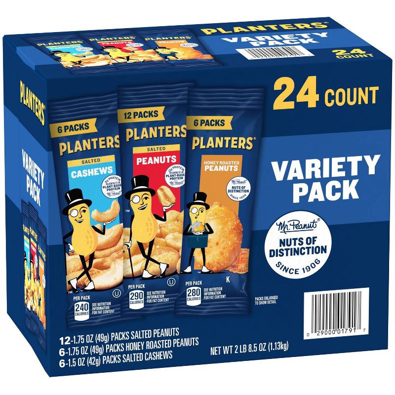 slide 3 of 9, Planters Cashew Variety Pack - 24ct/40.5oz, 24 ct, 40.5 oz
