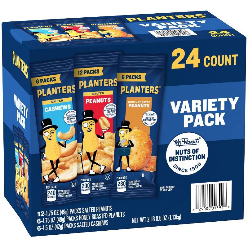 slide 3 of 9, Planters Cashew Variety Pack - 24ct/8.5oz, 24 ct; 8.5 oz