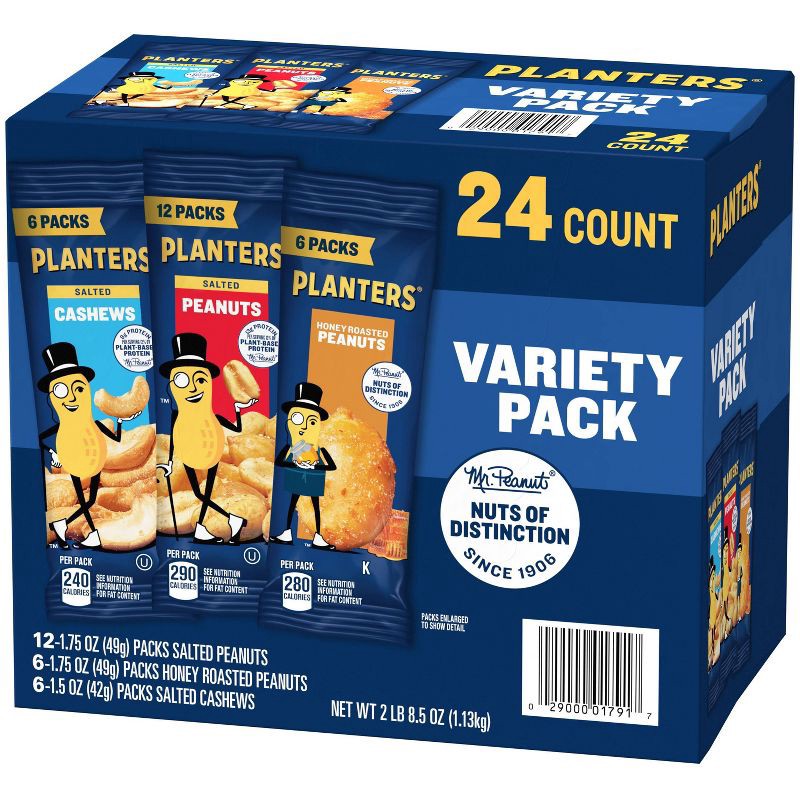 slide 4 of 9, Planters Cashew Variety Pack - 24ct/40.5oz, 24 ct, 40.5 oz