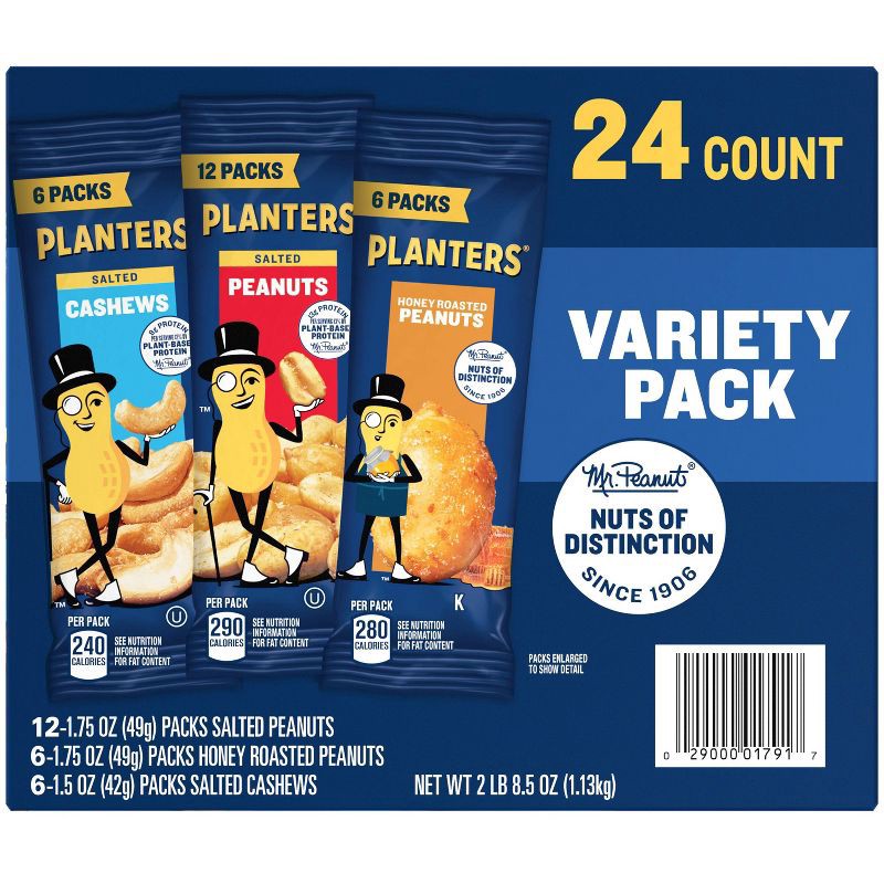 slide 7 of 9, Planters Cashew Variety Pack - 24ct/40.5oz, 24 ct, 40.5 oz