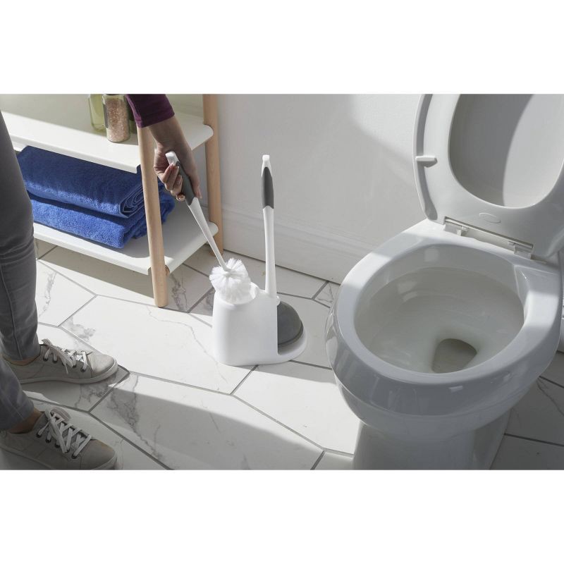 slide 7 of 10, Clorox Plunger & Toilet Brush with Carry Caddy, 1 ct