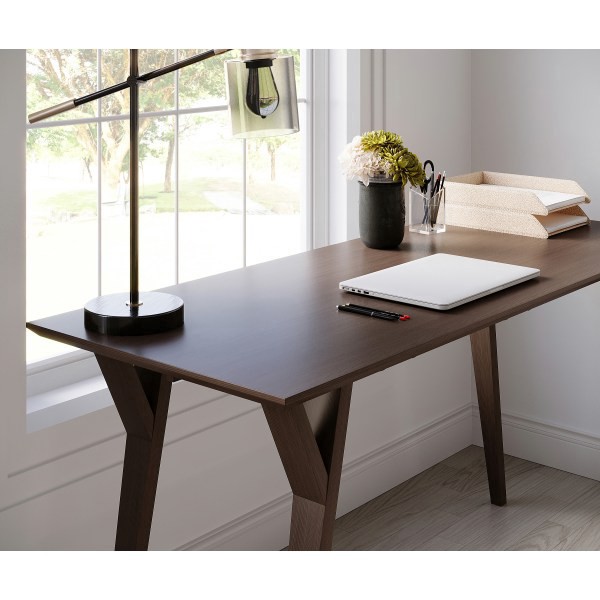 slide 6 of 10, Realspace Trezza 60""W Writing Desk, Warm Walnut, 1 ct