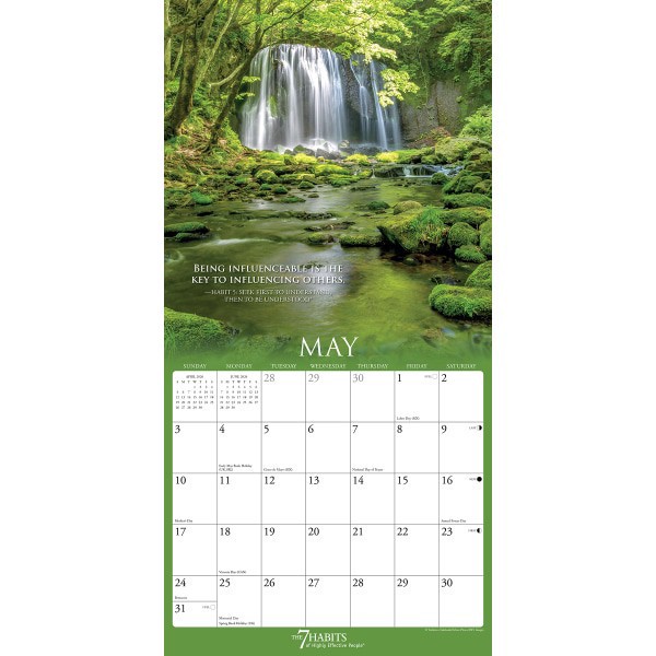 slide 5 of 5, Willow Creek Press 2026 Willow Creek Press Monthly Wall Calendar, 12"" x 12"", 7 Habits of Highly Effective People, January To December, O49723, 1 ct