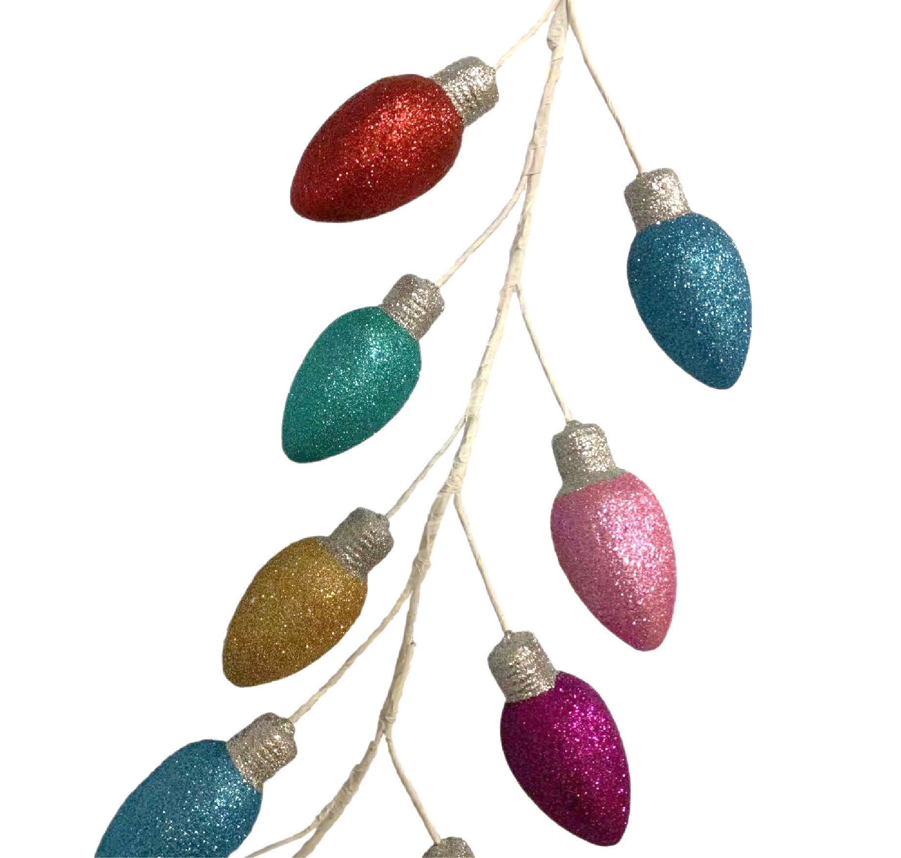 slide 3 of 3, 6ft. Glitter Rainbow Light Bulbs Garland By Ashland, 6 ft