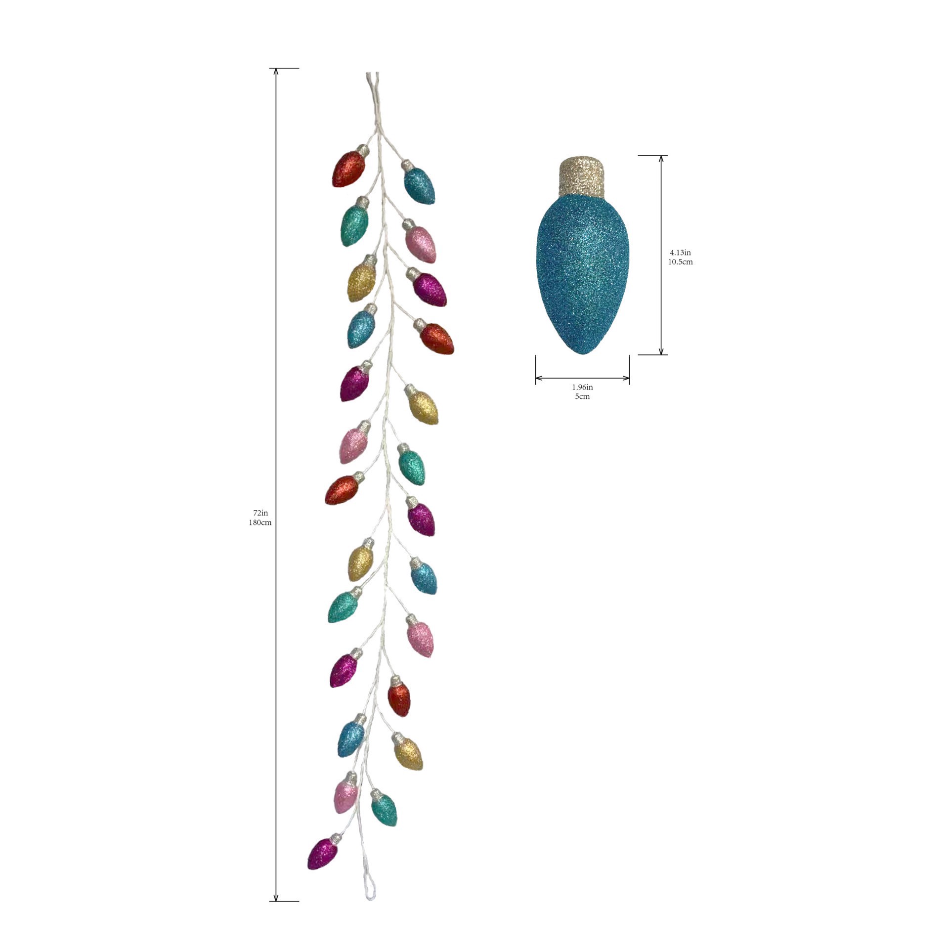 slide 2 of 3, 6ft. Glitter Rainbow Light Bulbs Garland By Ashland, 6 ft