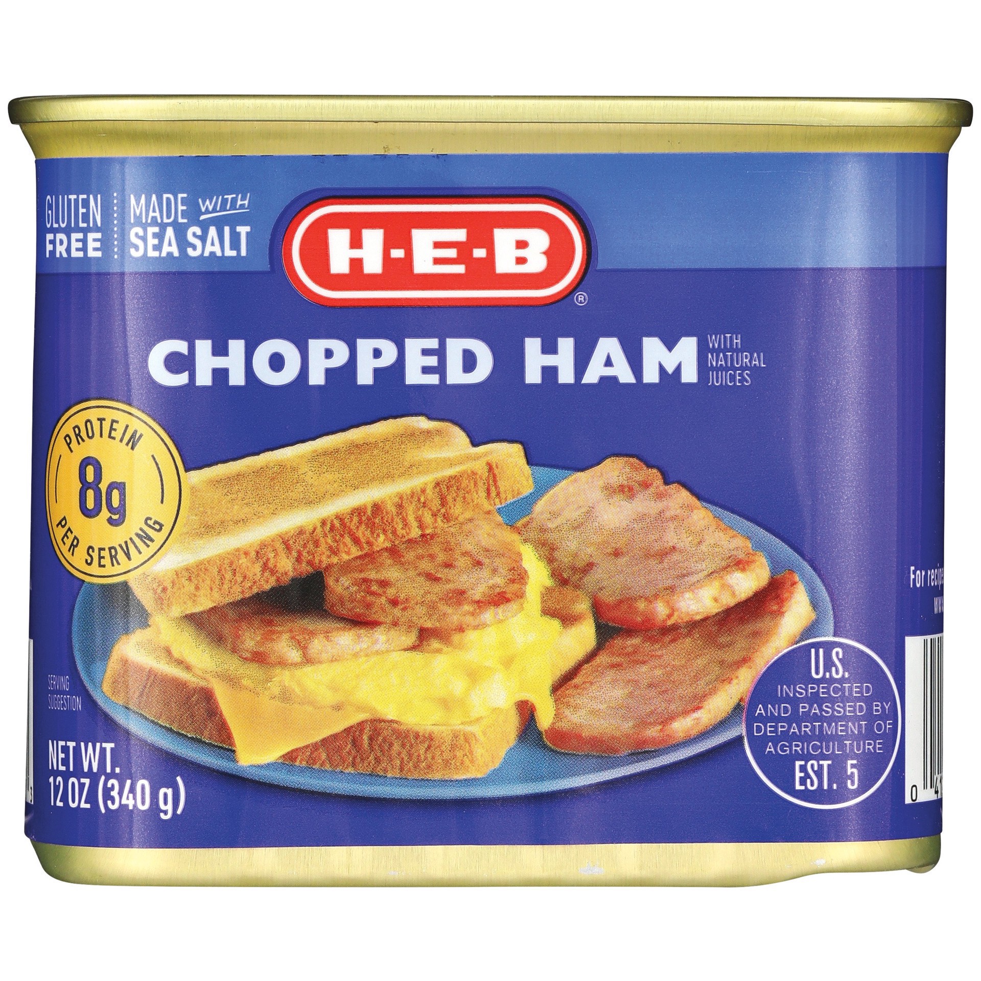 slide 1 of 1, H-E-B Chopped Ham, 12 oz