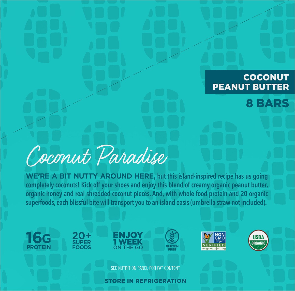 slide 9 of 13, Perfect Bar Original Refrigerated Protein Bar, Coconut Peanut Butter, 2.5 Ounce Bar, 8 Count, 20 oz