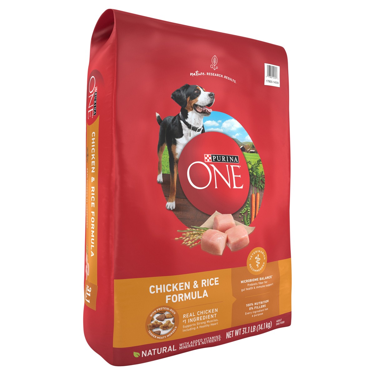 slide 8 of 9, ONE Purina ONE Chicken and Rice Formula Dry Dog Food, 31.1 lb