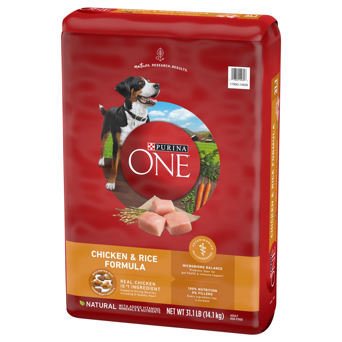 slide 3 of 9, ONE Purina ONE Chicken and Rice Formula Dry Dog Food, 31.1 lb