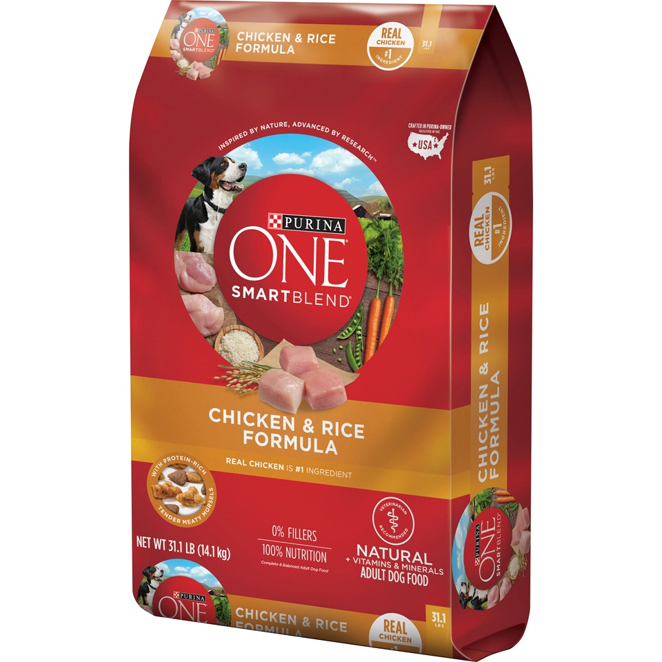 Purina ONE Adult SmartBlend Chicken & Rice Dry Dog Food 31.1 lb | Shipt