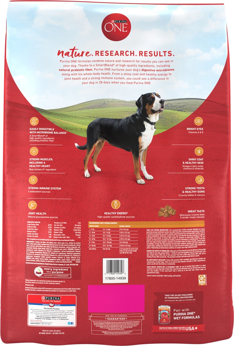 slide 7 of 9, ONE Purina ONE Chicken and Rice Formula Dry Dog Food, 31.1 lb