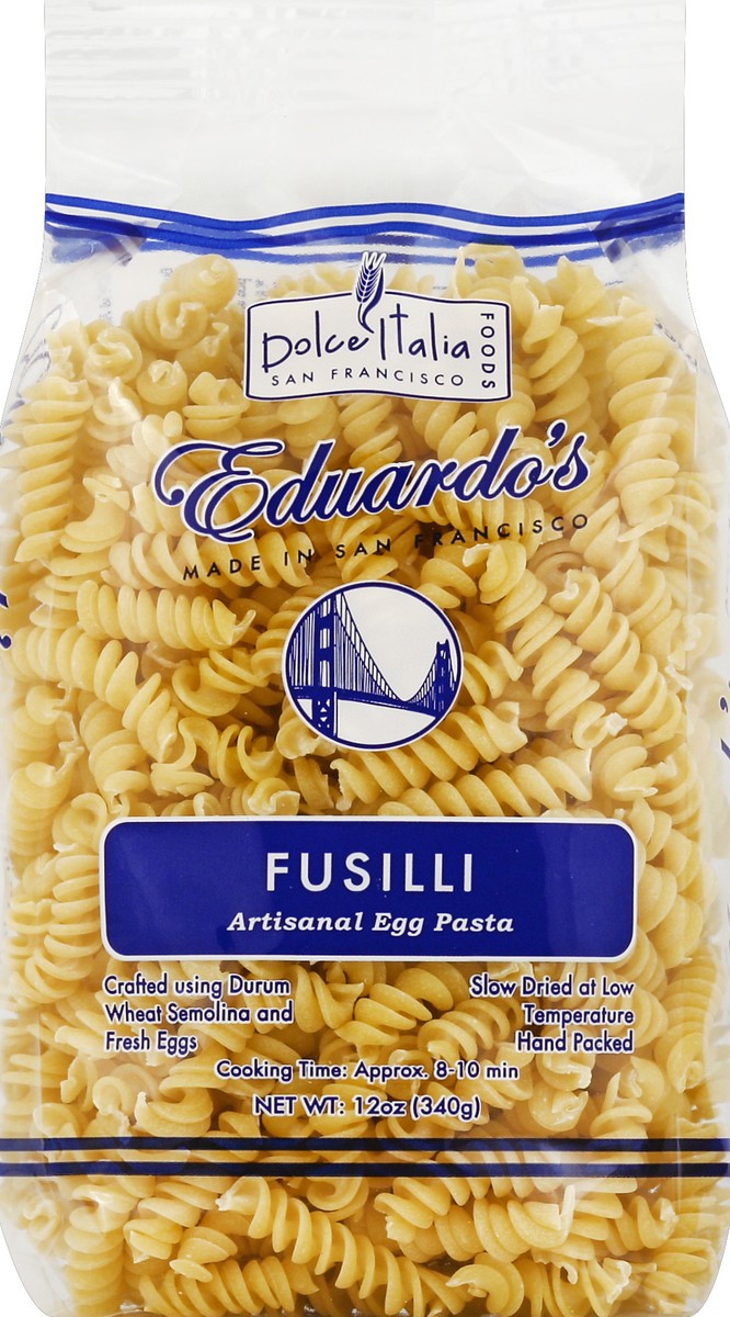 slide 5 of 5, Dolce Italia Foods Eduardos Pasta Artisanal Egg Fusilli, 12 oz