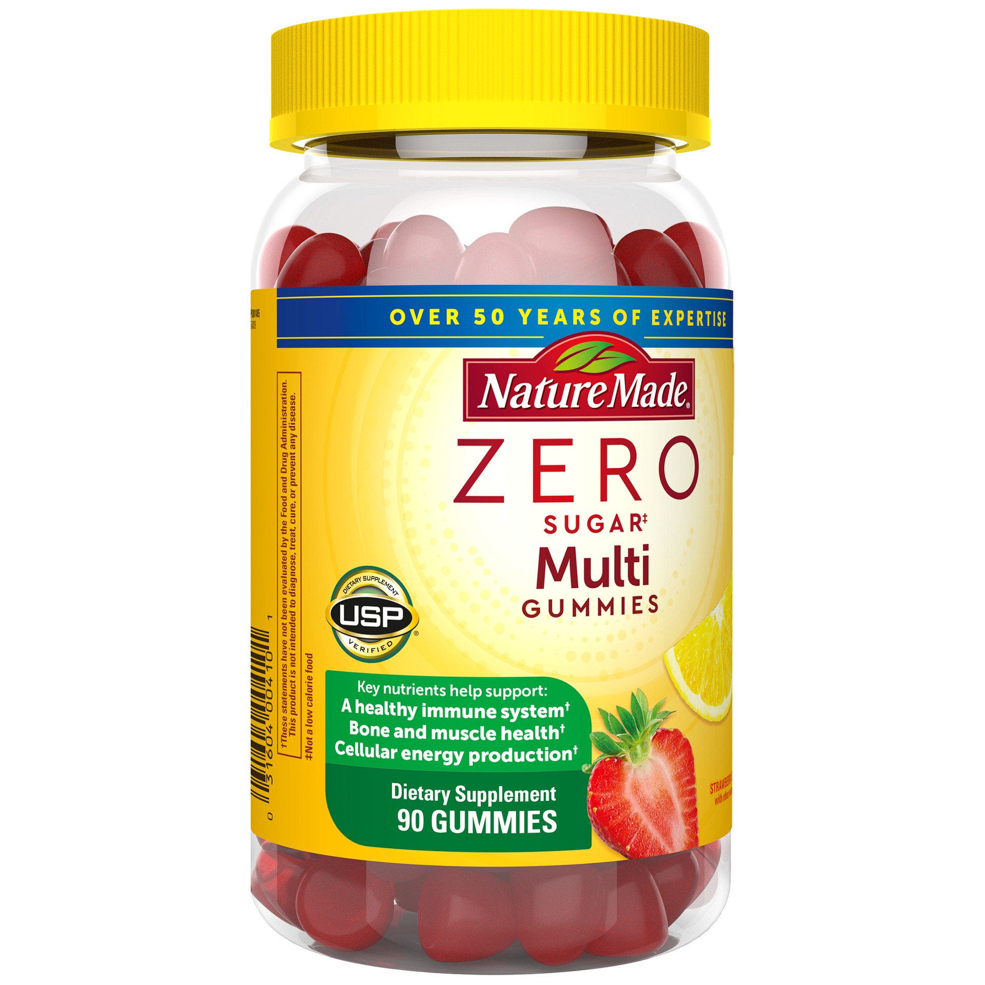 slide 4 of 4, Nature Made Zero Sugar Multivitamin Gummies, Sugar Free Gummies, 90 Count, 90 ct
