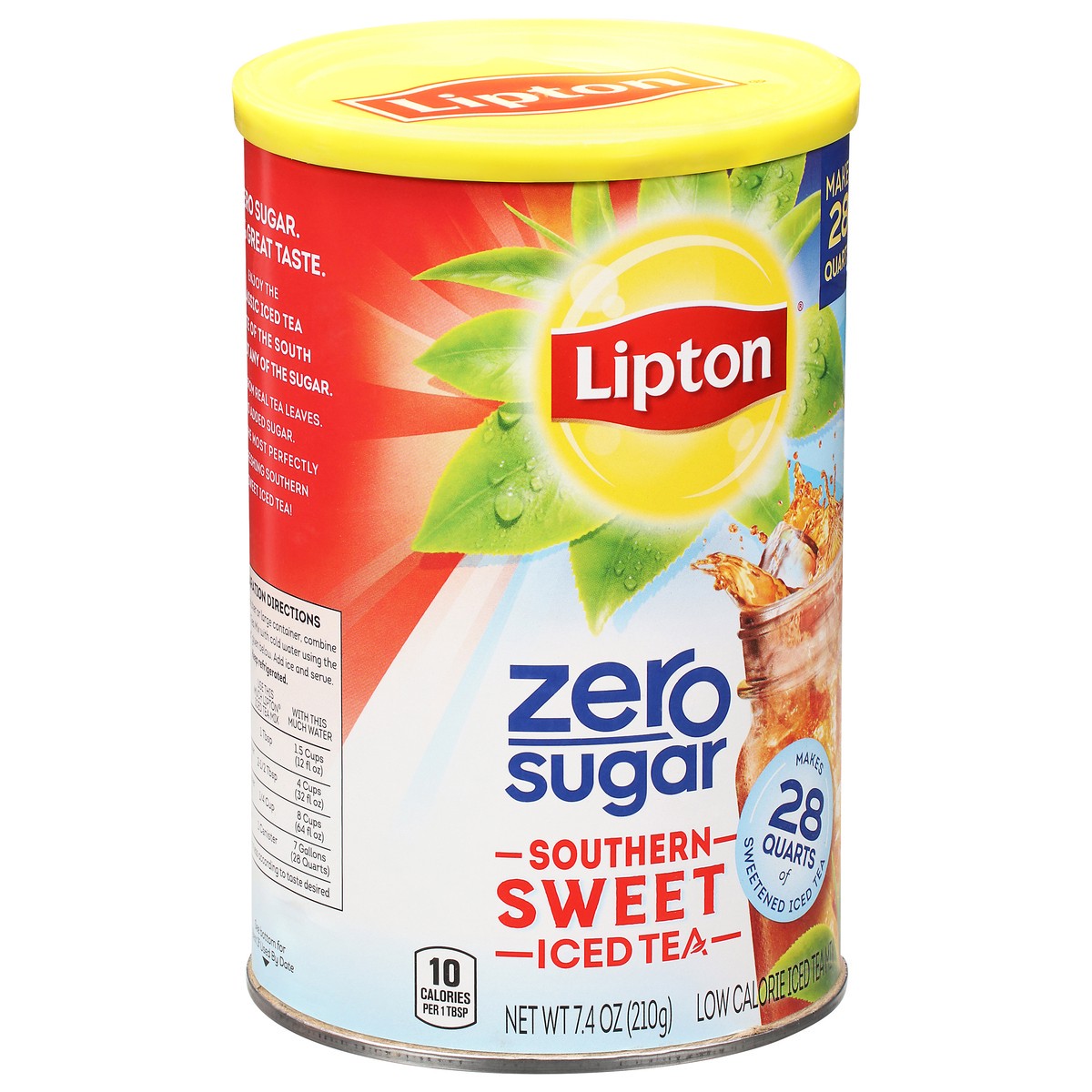 Lipton Low Calorie Zero Sugar Southern Sweet Iced Tea Mix 7.4 Oz 7.4 Oz 