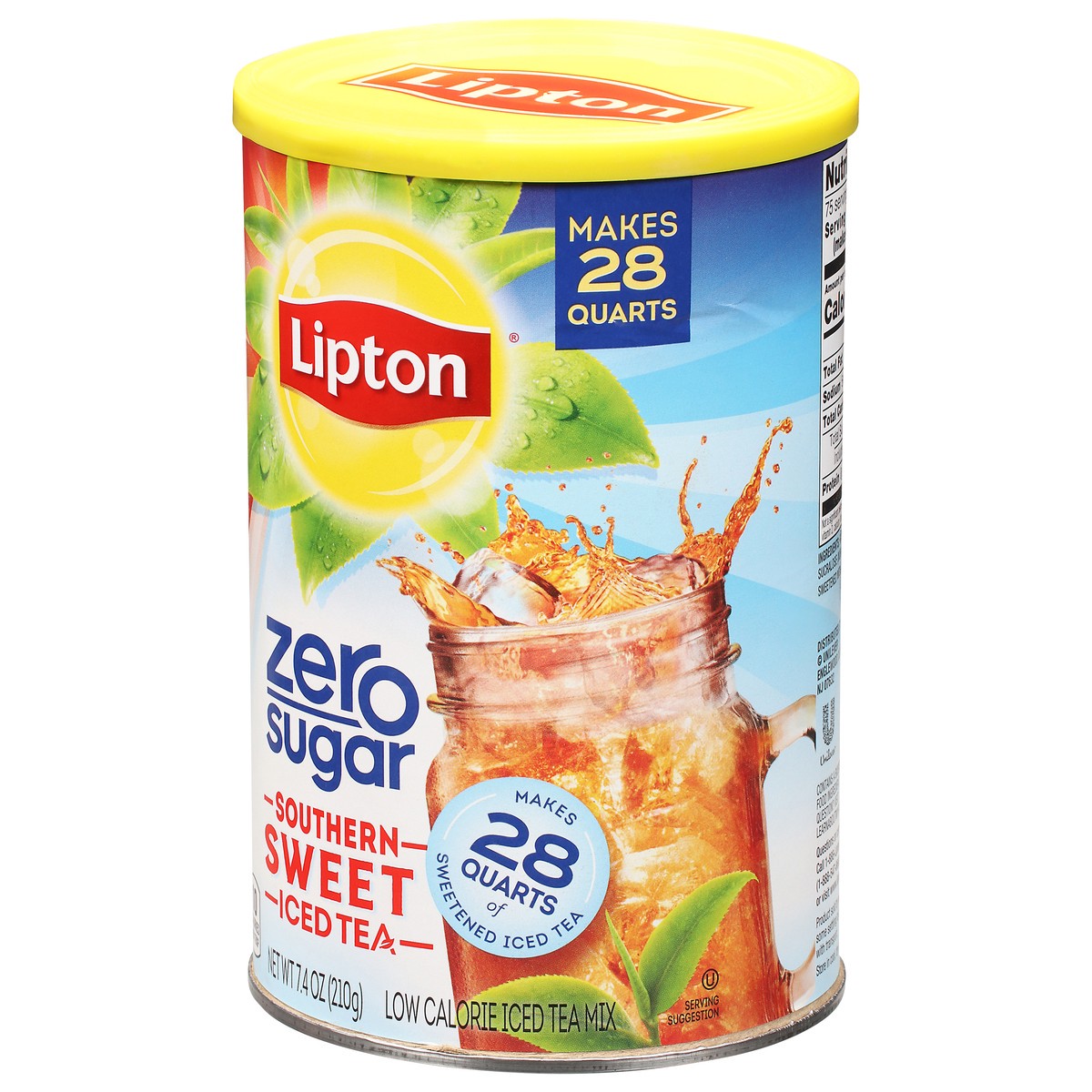 Lipton Low Calorie Zero Sugar Southern Sweet Iced Tea Mix 7.4 oz 7.4 oz ...