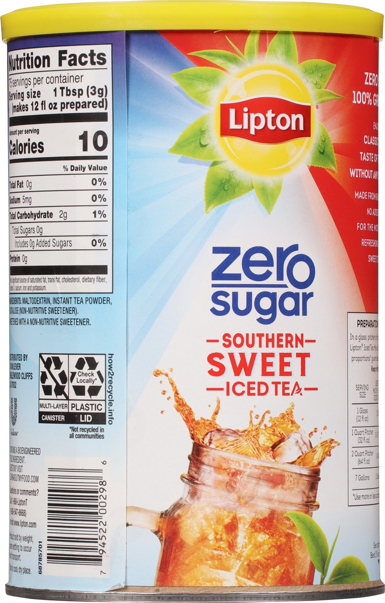 Lipton Low Calorie Zero Sugar Southern Sweet Iced Tea Mix 7.4 oz 7.4 oz ...