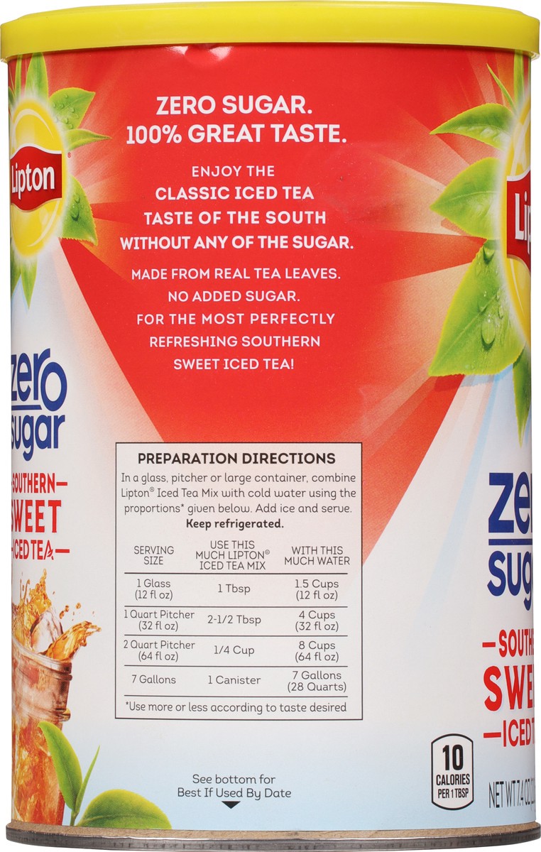 slide 7 of 9, Lipton Low Calorie Zero Sugar Southern Sweet Iced Tea Mix 7.4 oz, 7.4 oz