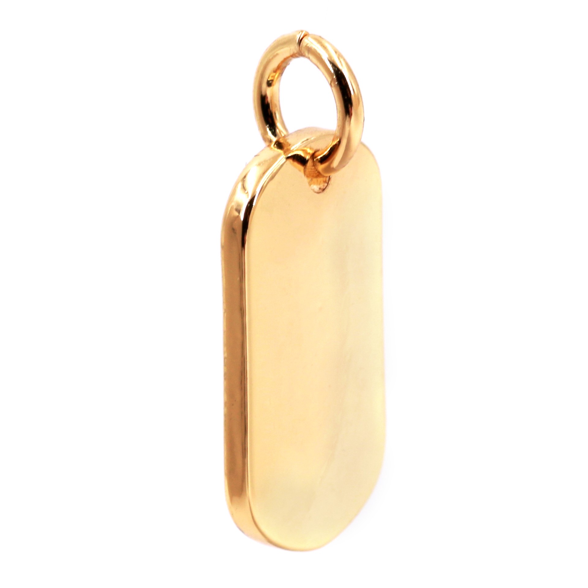 slide 4 of 4, 14k Gold Plated Dog Tag Charm By Bead Landing, 0.39 in x 0.83 in x 0.08 in