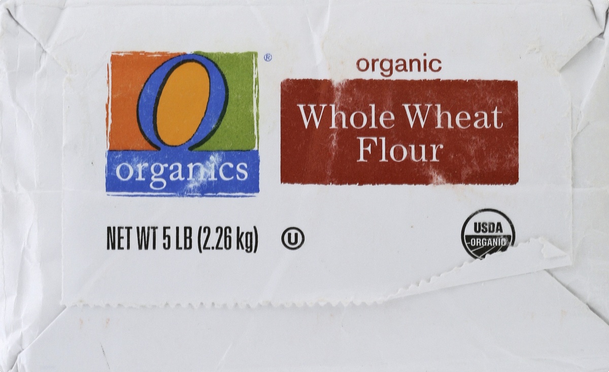 slide 2 of 5, O Organics Organic Flour Whole Wheat Flour, 5 lb