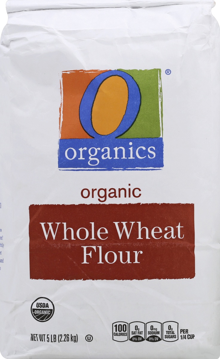 slide 3 of 5, O Organics Organic Flour Whole Wheat Flour, 5 lb