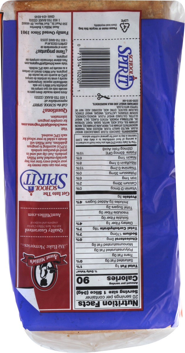 slide 9 of 9, Aunt Millie's Country Buttermilk Bread 22 oz, 22 oz