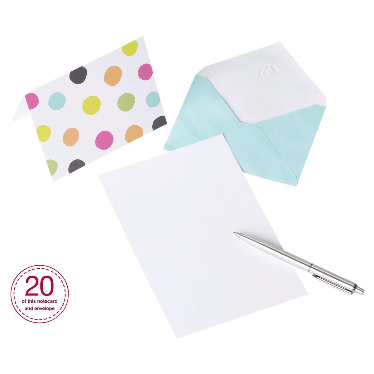 slide 5 of 9, American Greetings Blank Cards and Envelopes, Multi Dot, 20 ct
